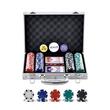 Set poker Vevor 200 jetoane 11.5 g, 2 pachete carti, 5 zaruri, cutie aluminiu