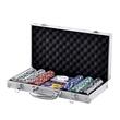 Set poker Vevor 300 jetoane 11.5 g, 2 pachete carti, 5 zaruri, cutie aluminiu