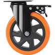 Set 4 roti pivotante cu blocare pentru carucioare, 6", max 318 kg / roata, ABS si Otel