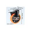 Set 4 roti pivotante cu blocare pentru carucioare, 6", max 318 kg / roata, ABS si Otel