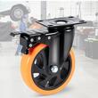 Set 4 roti cu blocare pentru carucioare, 5 inch, max 204 kg / roata, PVC si Otel