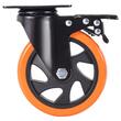 Set 4 roti cu blocare pentru carucioare, 5 inch, max 204 kg / roata, PVC si Otel