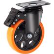 Set 4 roti cu blocare pentru carucioare, 5 inch, max 204 kg / roata, PVC si Otel