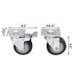 Set 16 roti pivotante cu blocare pentru carucioare, 4 inch, max 130 kg / roata, PU si Otel