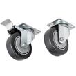 Set 16 roti pivotante cu blocare pentru carucioare, 4 inch, max 130 kg / roata, PU si Otel