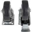 Set 16 roti pivotante cu blocare pentru carucioare, 4 inch, max 130 kg / roata, PU si Otel
