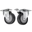 Set 16 roti pivotante cu blocare pentru carucioare, 4 inch, max 130 kg / roata, PU si Otel