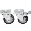 Set 16 roti pivotante cu blocare pentru carucioare, 4 inch, max 130 kg / roata, PU si Otel