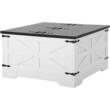 Masuta de cafea Vintage Farm, Spatiu depozitare, Lemn, Patrat, 800 x 800 x 458 mm, Balamale metal, Alb/Negru