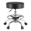 Scaun hidraulic cu support picioare, tip sa, pentru salon/cabinete, max 204 kg, 5 roti, inaltime reglabila 55-71 cm, Negru