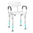 Scaun de dus cu inaltime reglabila si spatar pentru persoane cu dizabilitati, max 158 kg, Anti-derapant, aluminiu