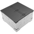 Masuta de cafea Vintage Farm, Spatiu depozitare, Lemn, Patrat, 800 x 800 x 458 mm, Balamale metal, Alb/Negru