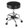 Scaun hidraulic cu support picioare, tip sa, pentru salon/cabinete, max 204 kg, 5 roti, inaltime reglabila 55-71 cm, Negru