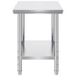 Masa de lucru Inox, pentru preparare alimente, 600x760x800 mm, 1 x rafturi