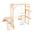 Spatiu de joaca Montessori 8in1 pentru copii, Lemn de pin, Leagan, Topogan, franghie, max 100 kg, anti-rasturnare
