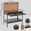 Banc de lucru cu sertar si suport scule, Lumina led, 4 x Priza AC, 2 x USB, max 100 kg, dimensiune 120 x 60 cm