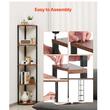Raft multifunctional de colt cu 5 etaje, Lumina led, Metal/MDF, 29.5 x 29.5 x 162.6 cm, pentru plante, carti, decoratiuni