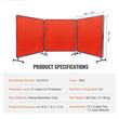 Set 3 x panouri cu cadru metalic protectie la sudura, Rosu, 24 x roti, dimensiune panou 1.8x1.8 m
