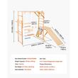 Spatiu de joaca Montessori 8in1 pentru copii, Lemn de pin, Leagan, Topogan, franghie, max 100 kg, anti-rasturnare