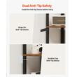 Raft multifunctional de colt cu 5 etaje, Lumina led, Metal/MDF, 29.5 x 29.5 x 162.6 cm, pentru plante, carti, decoratiuni