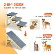 Rampa pentru caini, design 2 in 1 scara /rampa, 3 trepte, Pliabila, 705x470x500mm, lemn pin, max 68 kg