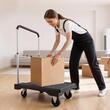 Carucior cu platforma pliabil, Roti pivotante, Capacitate max 150 kg, Dimensiune 680 x 495 x 115 mm, Otel/PVC