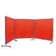 Set 3 x panouri cu cadru metalic protectie la sudura, Rosu, 24 x roti, dimensiune panou 1.8x1.8 m