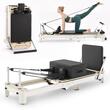 Aparat pilates pliabil, cadru aluminiu, 2.2 m, max 181 kg, Sistem rezistenta 5 x arcuri,  rulmenti dubli, franghii reglabile
