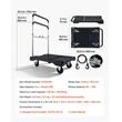 Carucior cu platforma pliabil, Roti pivotante, Capacitate max 150 kg, Dimensiune 680 x 495 x 115 mm, Otel/PVC