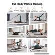 Aparat pilates pliabil, cadru aluminiu, 2.2 m, max 181 kg, Sistem rezistenta 5 x arcuri,  rulmenti dubli, franghii reglabile