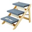 Rampa pentru caini, design 2 in 1 scara /rampa, 3 trepte, Pliabila, 705x470x500mm, lemn pin, max 68 kg