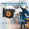Prelungitor pe tambur retractabil, Fixare pe perete, max 1000 W, Suport pivotant, cablu 1.5 mmp, Lungime 15 m, Protectie supraincalzire