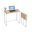 Birou pliabil pentru spatii mici, 80 x 40 x 75 cm, Alb/Maro
