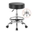 Scaun hidraulic cu support picioare, tip sa, pentru salon/cabinete, max 204 kg, 5 roti, inaltime reglabila 55-71 cm, Negru