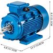 Motor electric asincron trifazat 400 V, 2.2 kW, 3000 rpm, Standard B3, IP44, bobinaj de cupru, carcasa de aluminiu