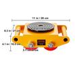 Transportor cu placa rotativa Dolly, capacitate 6 Tone, rotatie 360 grade, Otel, roti poliuretan