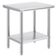 Masa de lucru Inox, pentru preparare alimente, 600x760x800 mm, 1 x rafturi