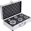 Set 6 carote diamantate si 1 disc taiere 125 mm pentru gresie, marmura, 20/35/40/50/55/68 mm, prindere M14, umed sau uscat, cutie depozitare