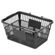 Set 12 x cosuri cumparaturi, 21 l, manere otel, Negru, Polietilena/Otel