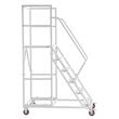 Scara cu platforma si balustrada, 6 x trepte antiderapante, max 500 kg, Inaltime 190 cm, 4 x roti