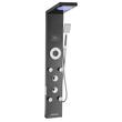 Panou dus hidromasaj, Inox Negru, 6 in 1, Led, 1345 x 200 x 460 mm, 6 jeturi masaj corporal, 