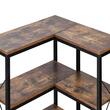 Raft multifunctional de colt cu 7 etaje, Metal/MDF, 60 x 60 x 200 cm, pentru plante, carti, decoratiuni