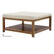 Masa de cafea ottoman, raft depozitare, Maro/Alb, Lemn, 875 x 875 x 445 mm, max 180 kg