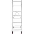 Scara cu platforma si balustrada, 6 x trepte antiderapante, max 500 kg, Inaltime 190 cm, 4 x roti