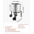 Deplumator pasari, 900 W, 230 rpm, 98 x degete moi, Diametru tambur 500 mm, Capacitate de procesare 2 pui pe ciclu