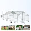 Cotet pentru pasari si animale mici, 3x3.93x1.99 m, Acoperis drept, Usa intrare, Otel galvanizat, Copertina PE