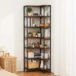 Raft multifunctional de colt cu 7 etaje, Metal/MDF, 60 x 60 x 200 cm, pentru plante, carti, decoratiuni