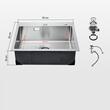 Chiuveta comerciala otel inoxidabil, 550x450x190 mm, Strat de izolare fonica si anti-condens, Incastrabila, Margine groasa 3 mm