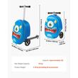 Troler trotineta pentru copii, Capacitate 20 l, 3 x roti, Dimensiuni extinse 315 x 670 x 790 mm, Albastru