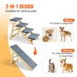 Rampa pentru caini, design 2 in 1 scara /rampa, 4 trepte, Pliabila, 785x470x650mm, lemn pin, max 68 kg